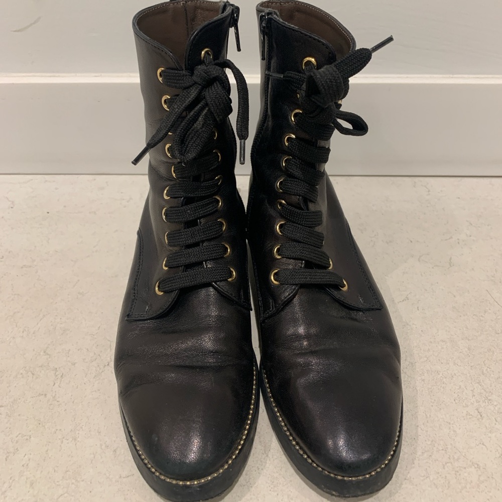 Italian leather - A Soliani Asti lace up dressy combat boots